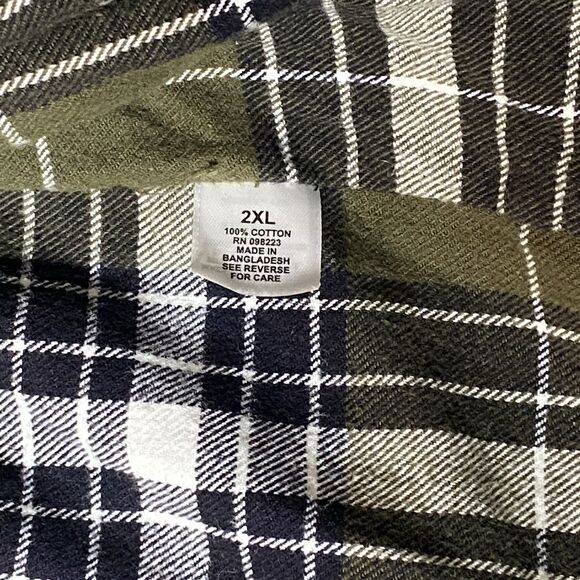 BRAZOS WORK FORCE Jacket Green Twill Flannel Lined Snap Outdoor Mens 2XL XXL - Picture 12 of 12